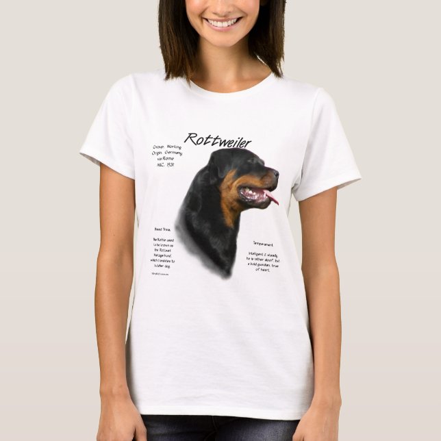 T-shirts Design do Histórico do Rottweiler (Frente)