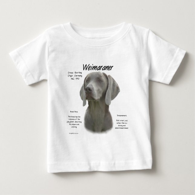 T-shirts Design do Histórico do Weimaraner (Frente)