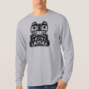 T-shirts Design do nativo americano do castor