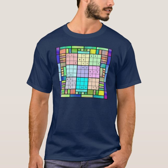 T-shirts Design do vitral de Sudoku (Frente)