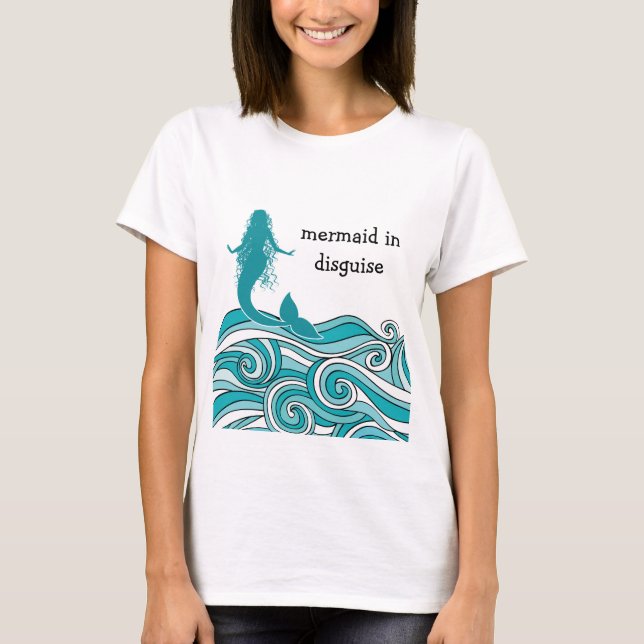 T-shirts Design engraçado da sereia da praia (Frente)