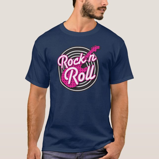 T-shirts Design gravado rockabilly do rolo da rocha N (Frente)
