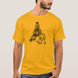 T-shirts Design ocidental do esboço do cavalo do corte