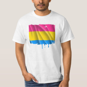 T-SHIRTS DESIGN ONDULADO DA BANDEIRA PANSEXUAL DO ORGULHO