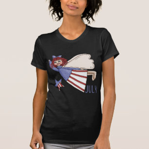 T-shirts Design patriótico do verão do anjo de julho