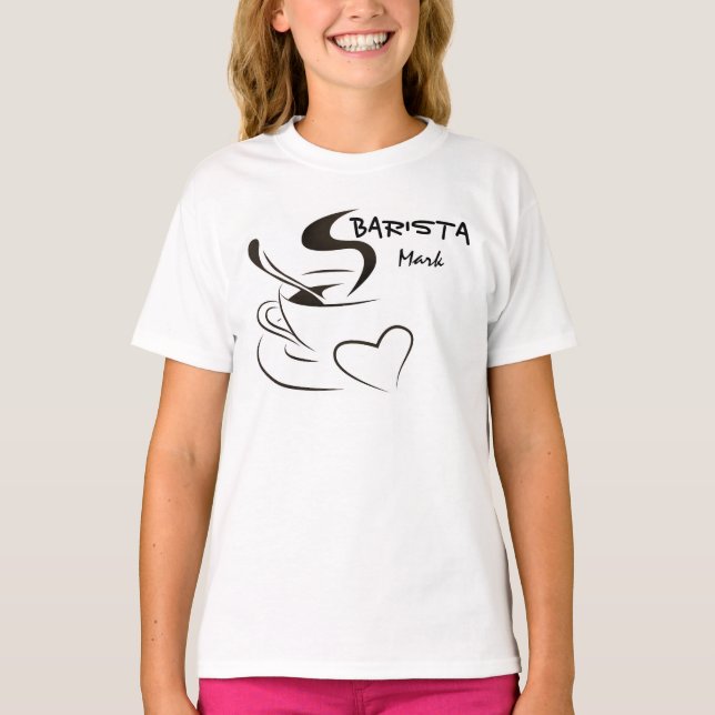 T-shirts Design personalizado do barista (Frente)
