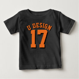 T-shirts Design preto & alaranjado do jérsei dos esportes