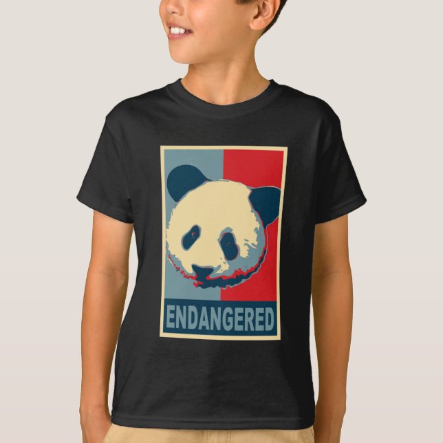T-shirts Design psto em perigo do pop art da panda (Frente)