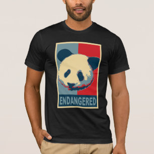 T-shirts Design psto em perigo do pop art da panda