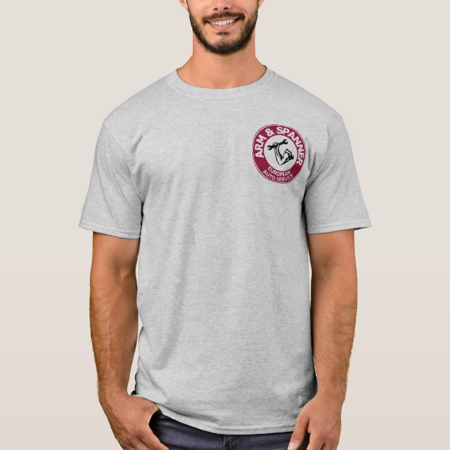 T-shirts Design traseiro grande do T do braço e da chave (Frente)