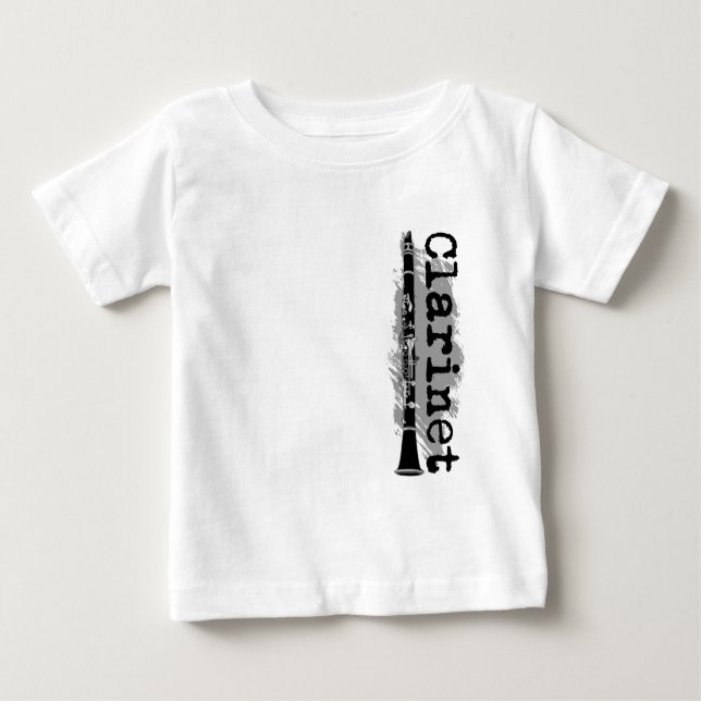 T-shirts Design vertical do clarinete (Frente)