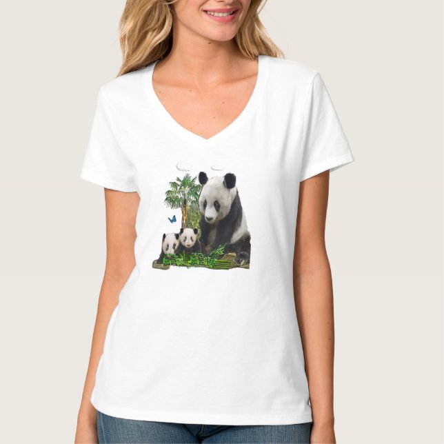 T-shirts Designs de urso Panda (Frente)
