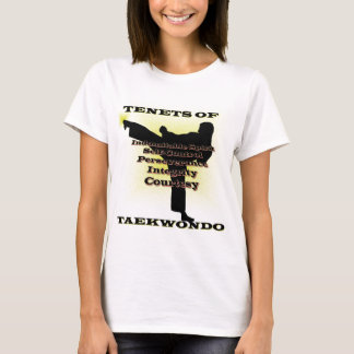 T-shirts Destaque Dourado dos princípios de TKD
