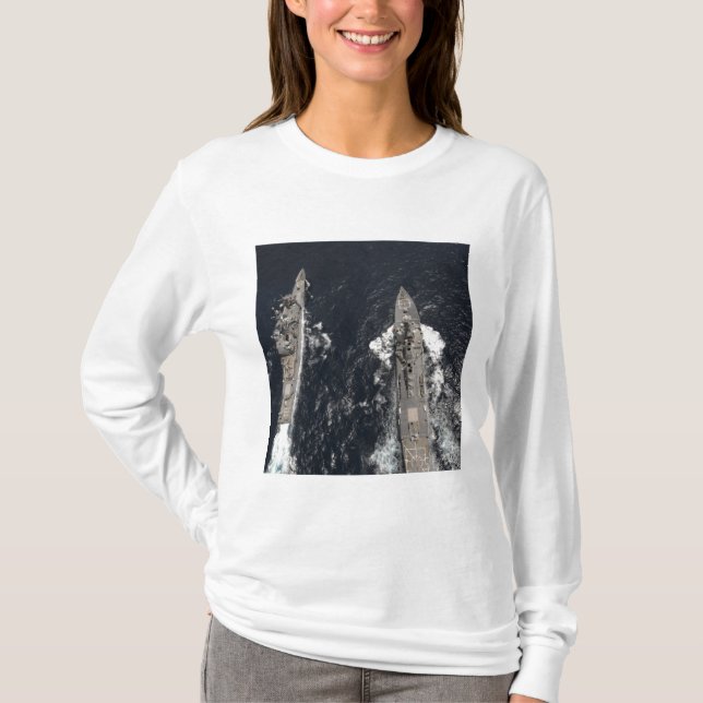 T-shirts Destruidor de mísseis guiados USS Gridley (Frente)