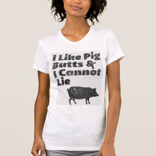 T-shirts Desvanecido eu gosto de bumbuns do porco e eu não