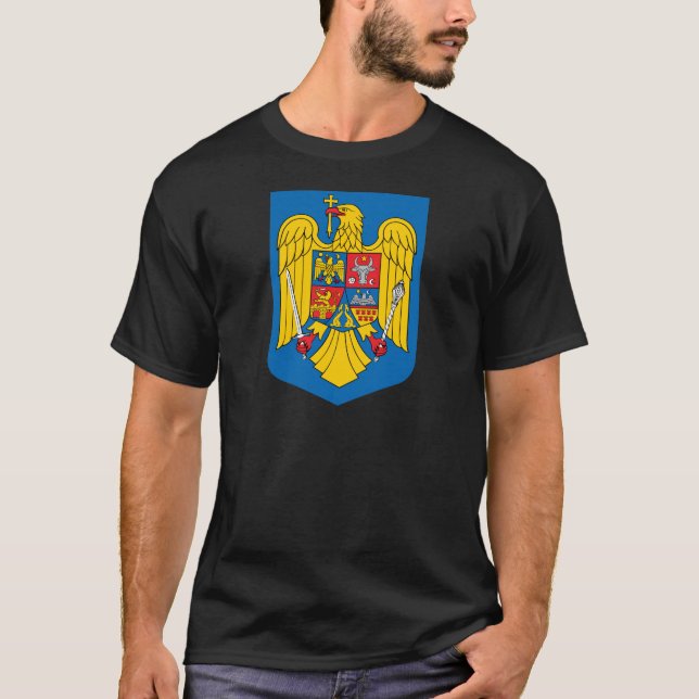 T-shirts Detalhe da brasão de Romania (Frente)