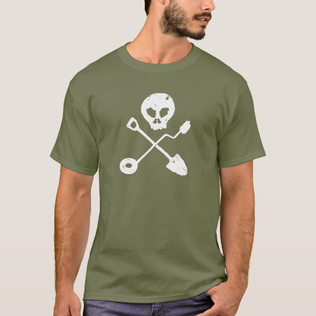 T-shirts Detectorist Skull - Sondengänger crânio (Frente)
