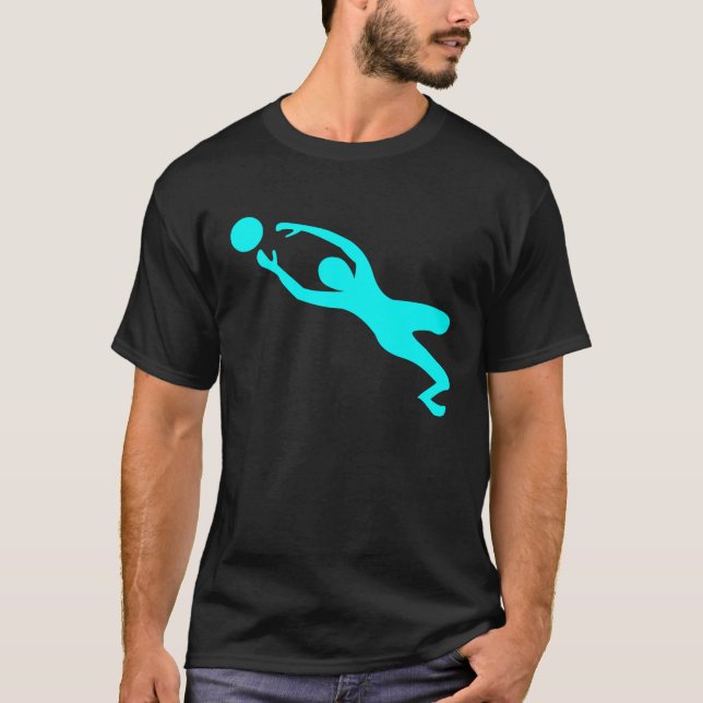 T-shirts Detentor de Objetivos - Ciano (Frente)
