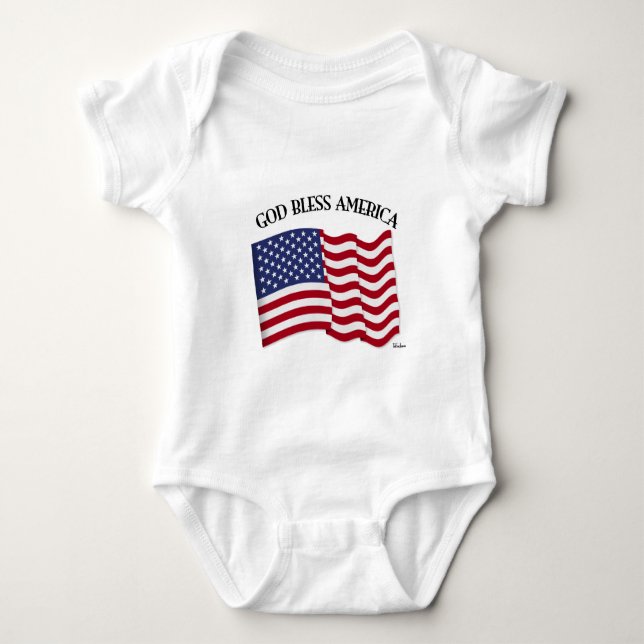 T-shirts DEUS ABENÇOE A AMÉRICA com a bandeira dos EUA (Frente)