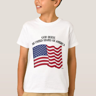 T-shirts DEUS ABENÇOE OS ESTADOS UNIDOS DA AMÉRICA bandeira