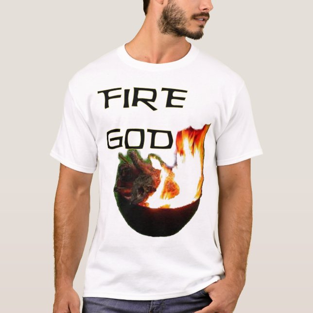 T-shirts Deus do fogo, mestre da grade do CHURRASCO (Frente)
