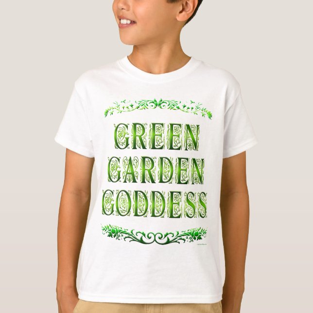 T-shirts Deusa do Jardim Verde Dizendo (Frente)