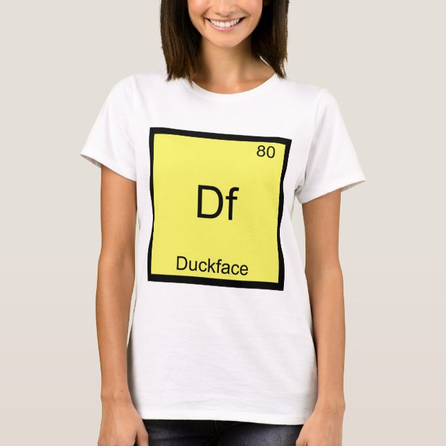 T-shirts Df - Símbolo de Elemento Meme de Cara de Pato Quím (Frente)