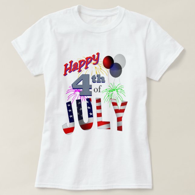 T-shirts Dia 4 de julho, Dia da Independência (Frente do Design)