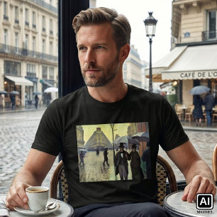 T-shirts Dia Chuvoso na Rua de Paris por Gustave Caillebott
