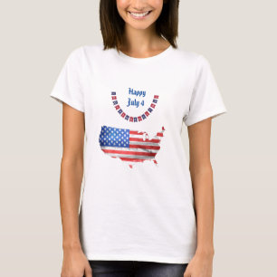 T-shirts Dia da Independência 4 de julho Bandeira Americana