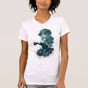 T-shirts Dia das Crianças Sugar Skull Maquiagem Menina