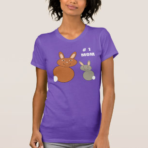 T-shirts Dia de as mães Bunnies Número Personalizado 1 Mãe 