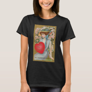 T-shirts Dia de os namorados Vintage, Senhora Vitoriana com