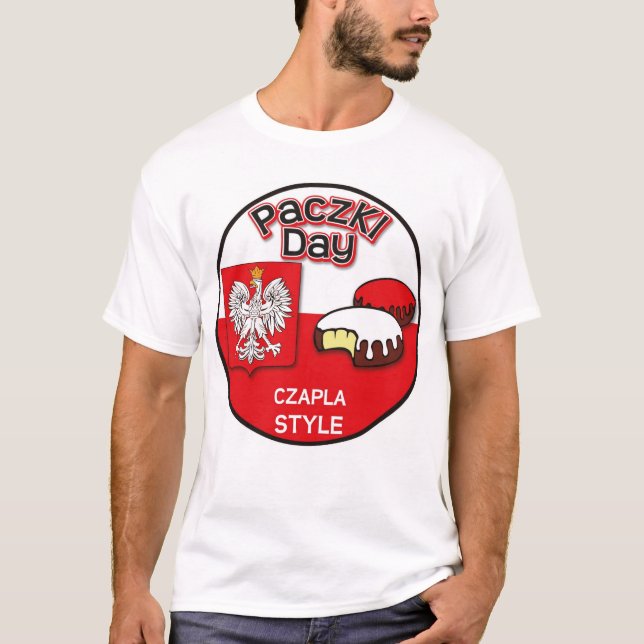 T-shirts Dia de Paczki - estilo de Czapla (Frente)