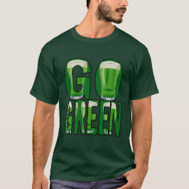 T-shirts Dia de São Patrício De Cerveja Vai Verde Mente Ver