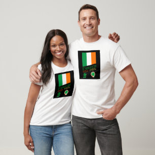 T-shirts Dia de São Patrício Design Retro c/ Bandeira da Ir