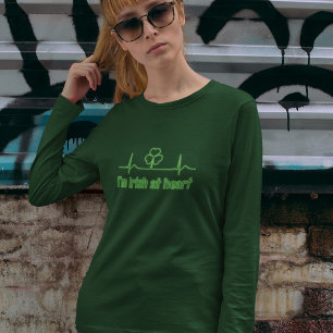 T-shirts Dia de São Patrício Shamrock EKG - Sou irlandês no