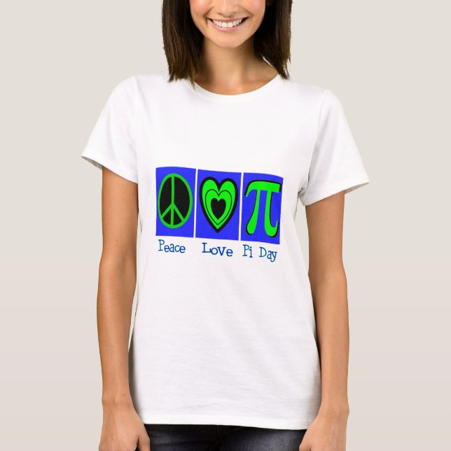T-shirts Dia do Pi do amor da paz (Frente)