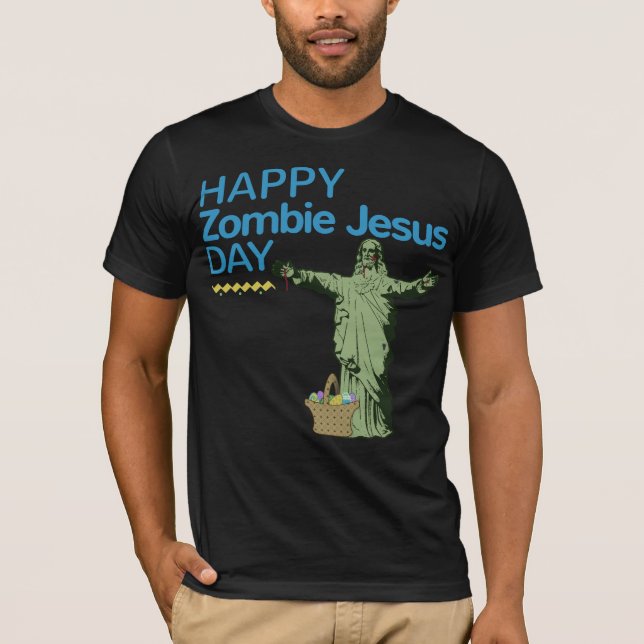 T-shirts Dia feliz de Jesus do zombi (Frente)