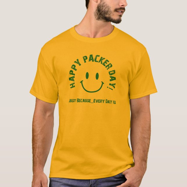 T-shirts Dia feliz do empacotador (Frente)