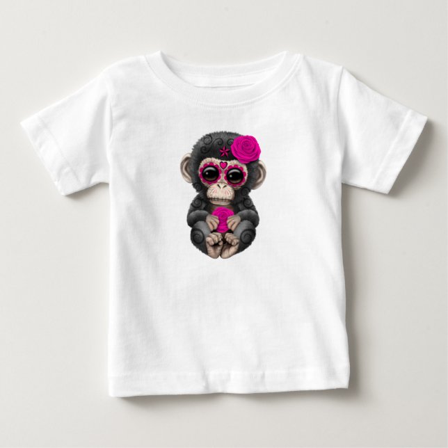 T-shirts Dia rosa do chimpanzé morto (Frente)