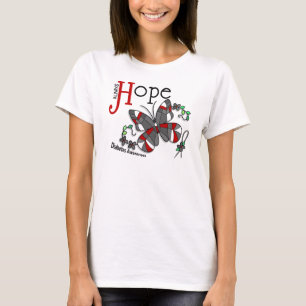 T-shirts Diabetes da borboleta do vitral