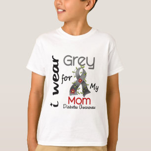 T-shirts Diabetes eu visto o cinza para minha mamã 43
