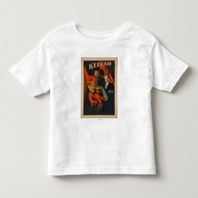 T-shirts Diabo e demónios de Kellar com o poster mágico do (Frente)