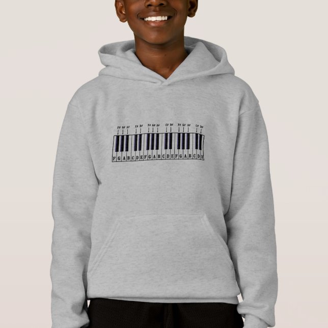 T-shirts Diagrama do teclado do Piano (Frente)