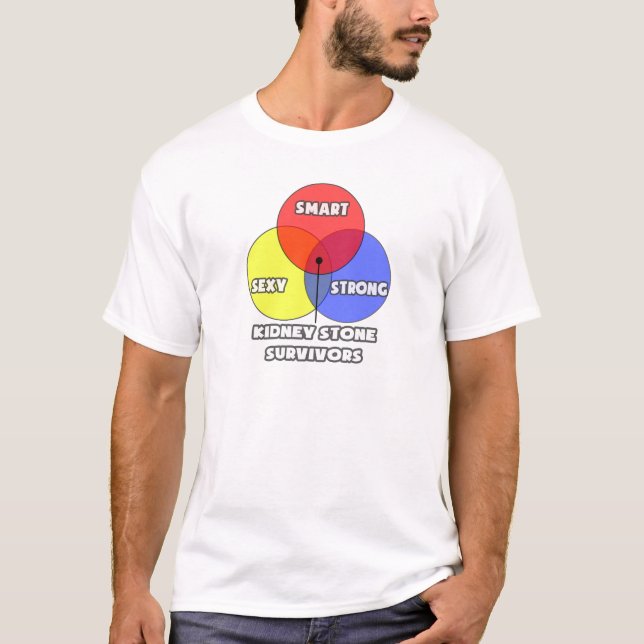 T-shirts Diagrama Venn.. Sobreviventes de Pedra Renal (Frente)