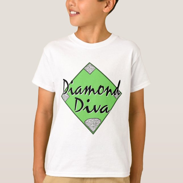 T-shirts Diamond Diva Softball (Frente)