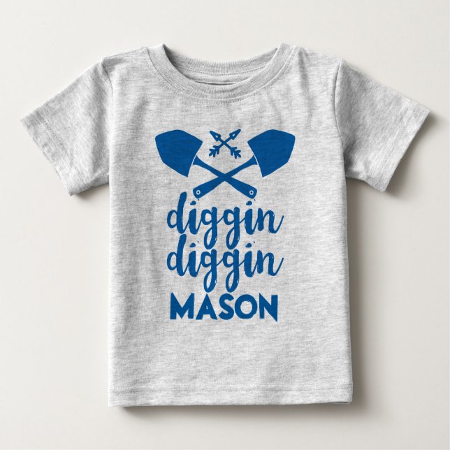 T-shirts Diggin Blue e Cinzas personalizadas (Frente)