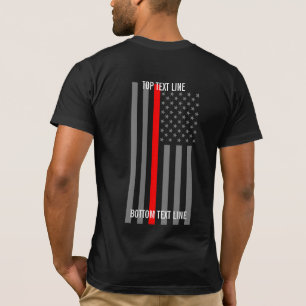 T-shirts Dilua a linha vermelha gráfico da bandeira