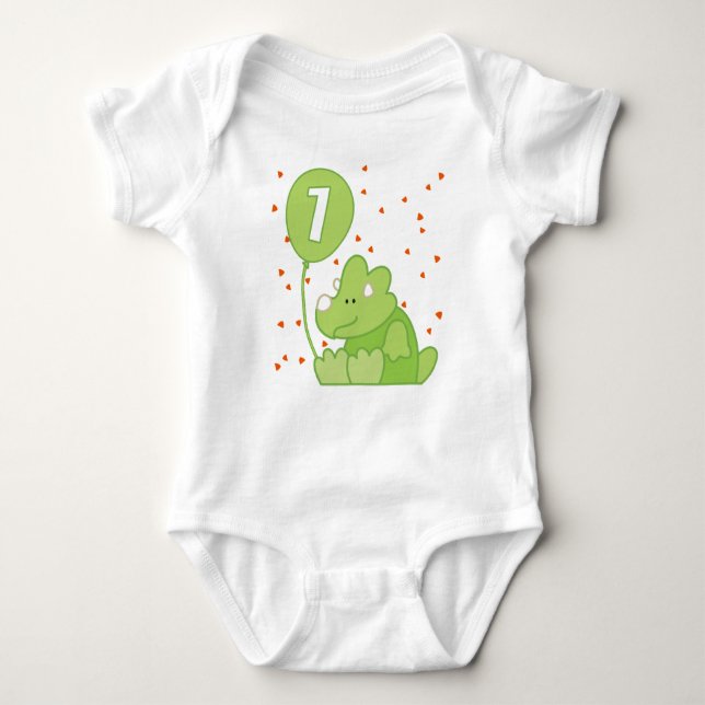 T-shirts Dino Baby primeiro aniversario (Frente)